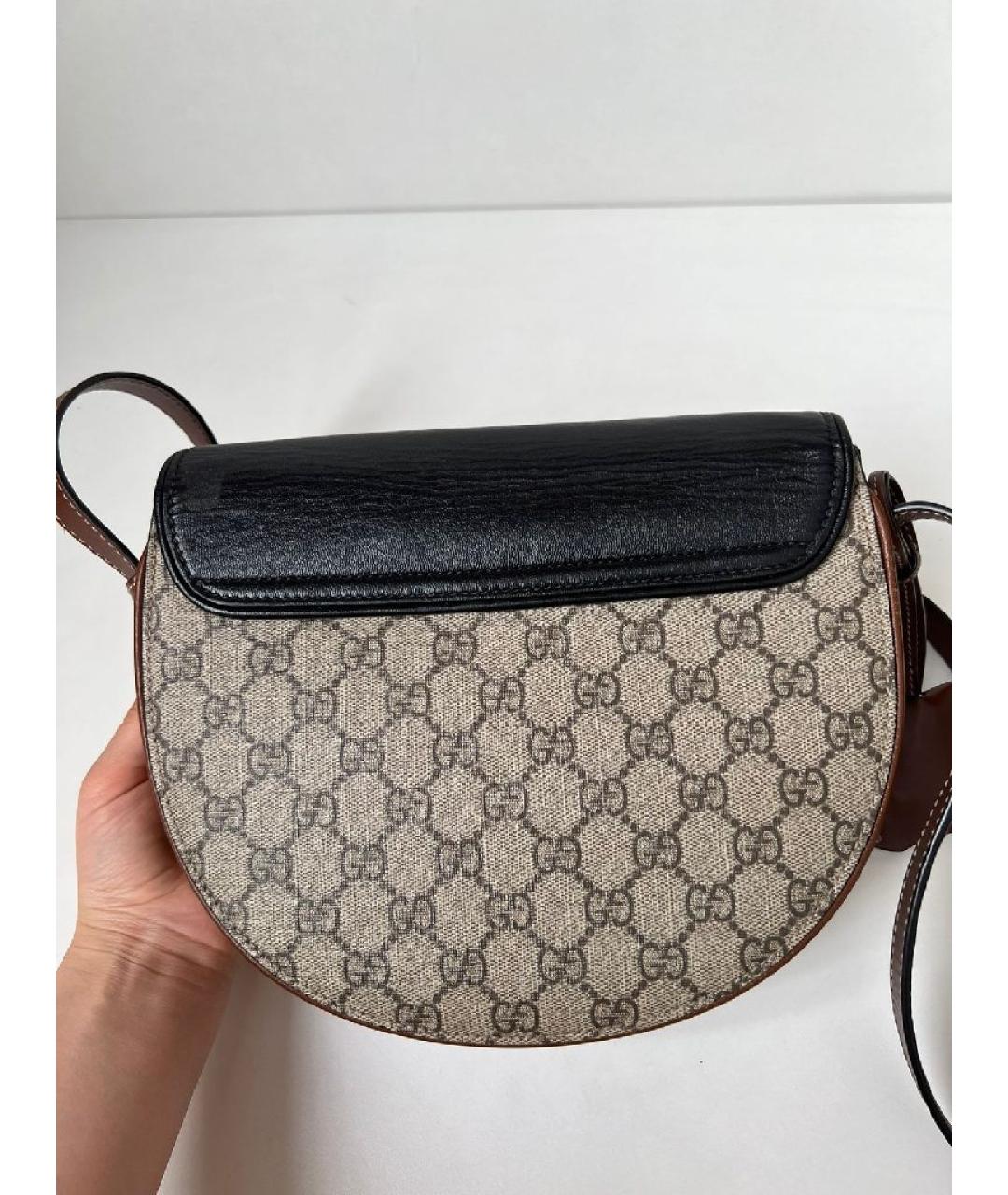 GUCCI Коричневая кожаная сумка с короткими ручками, фото 3