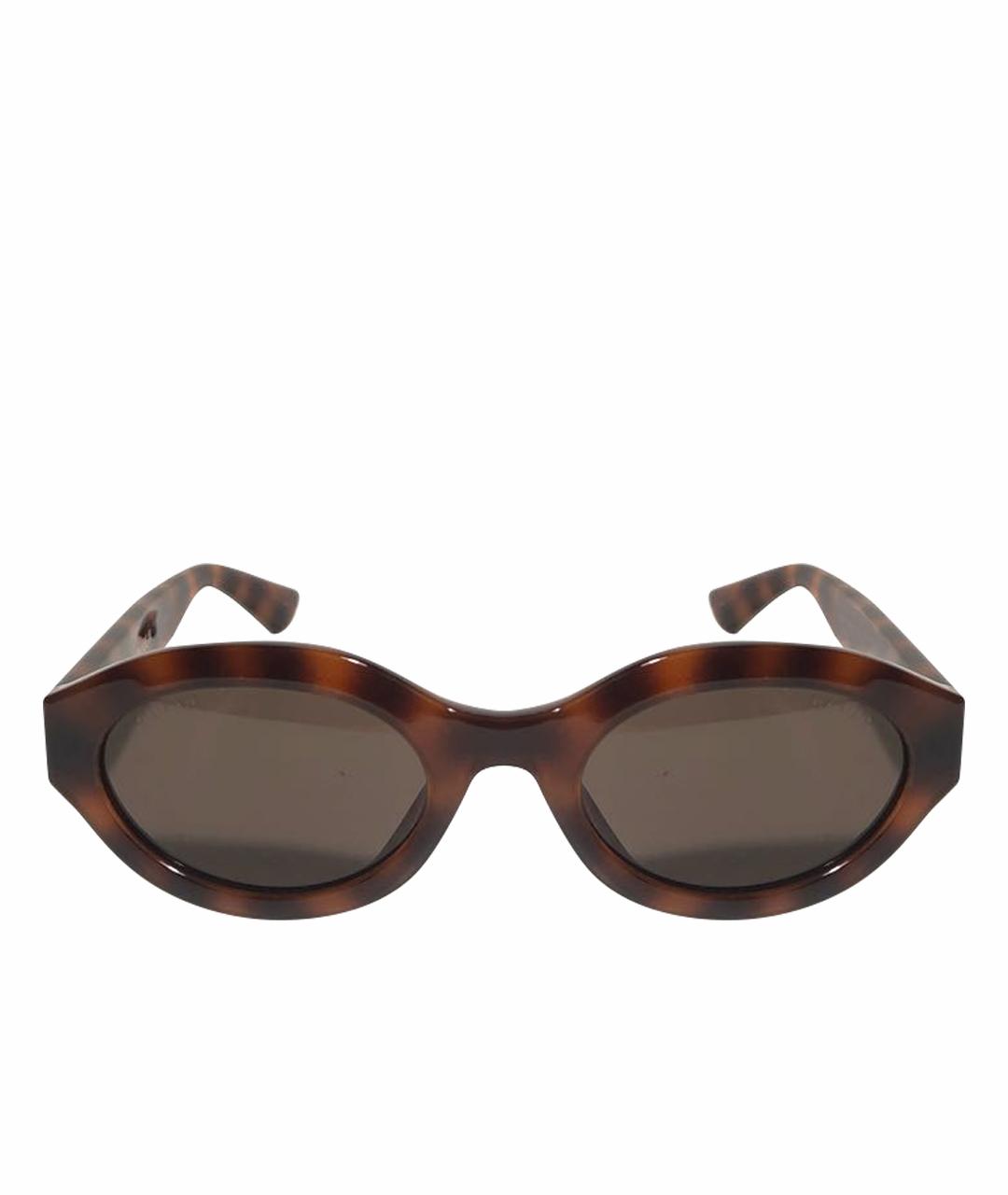 GUCCI Коричневые пластиковые солнцезащитные очки, фото 1