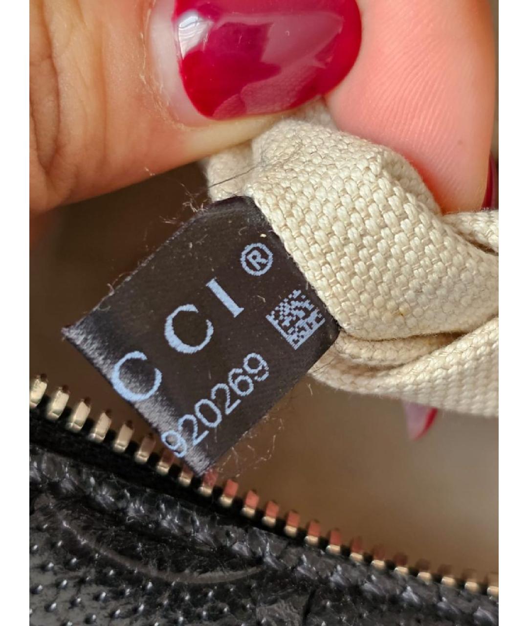 GUCCI Черная кожаная сумка через плечо, фото 7