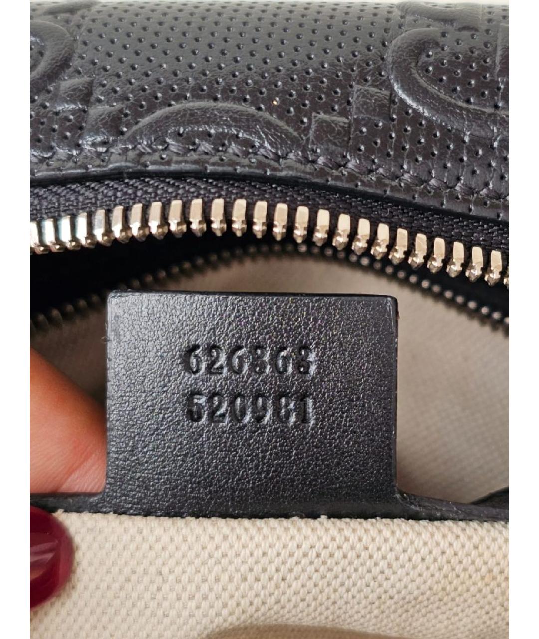 GUCCI Черная кожаная сумка через плечо, фото 6