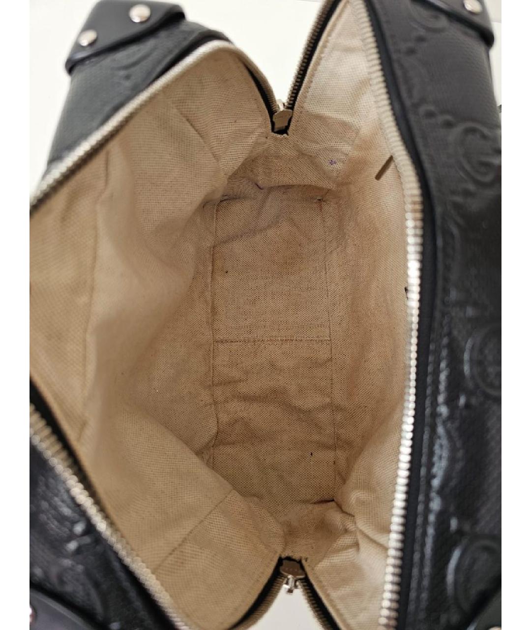 GUCCI Черная кожаная сумка через плечо, фото 4