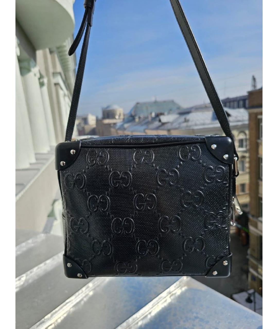 GUCCI Черная кожаная сумка через плечо, фото 10