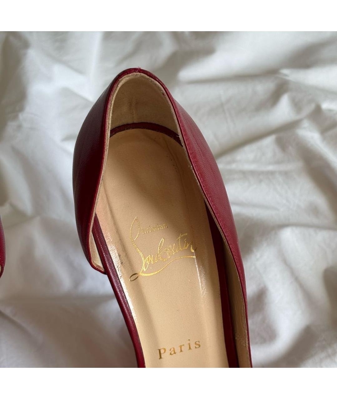 CHRISTIAN LOUBOUTIN Красные кожаные туфли, фото 5
