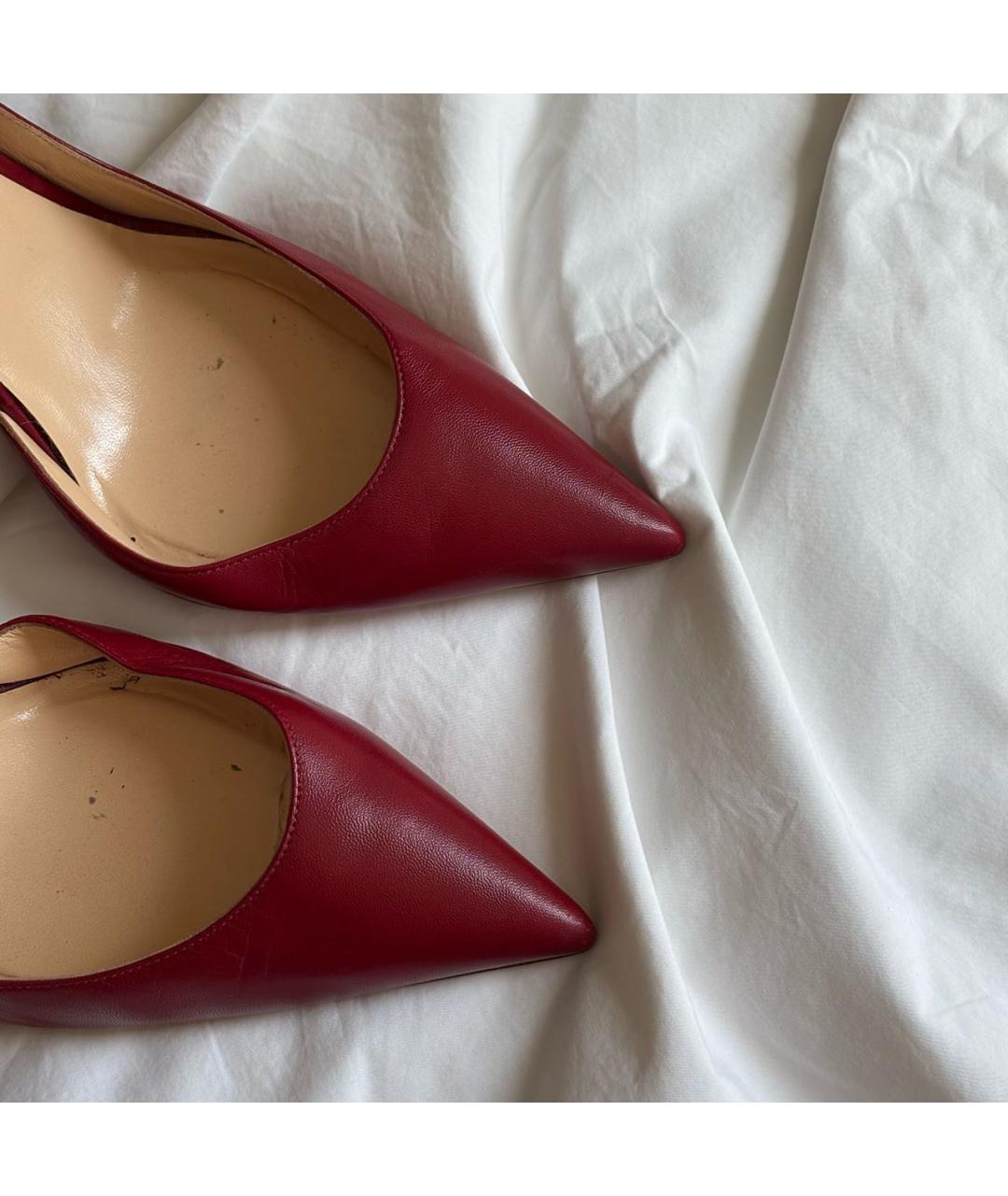 CHRISTIAN LOUBOUTIN Красные кожаные туфли, фото 8