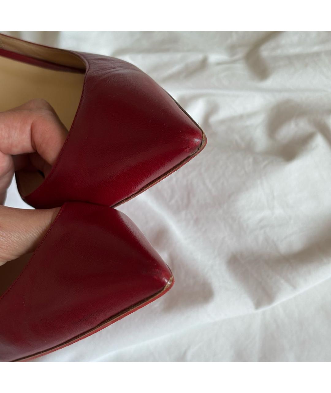 CHRISTIAN LOUBOUTIN Красные кожаные туфли, фото 3