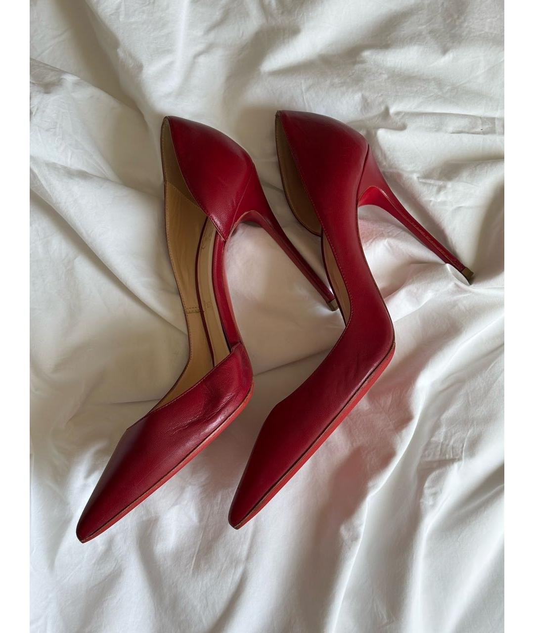 CHRISTIAN LOUBOUTIN Красные кожаные туфли, фото 7