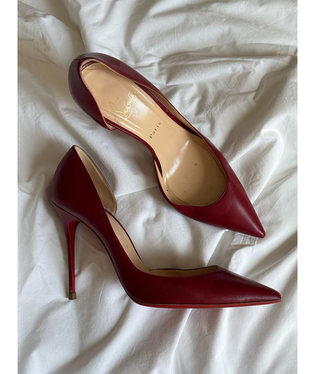 CHRISTIAN LOUBOUTIN Красные кожаные туфли, фото 2