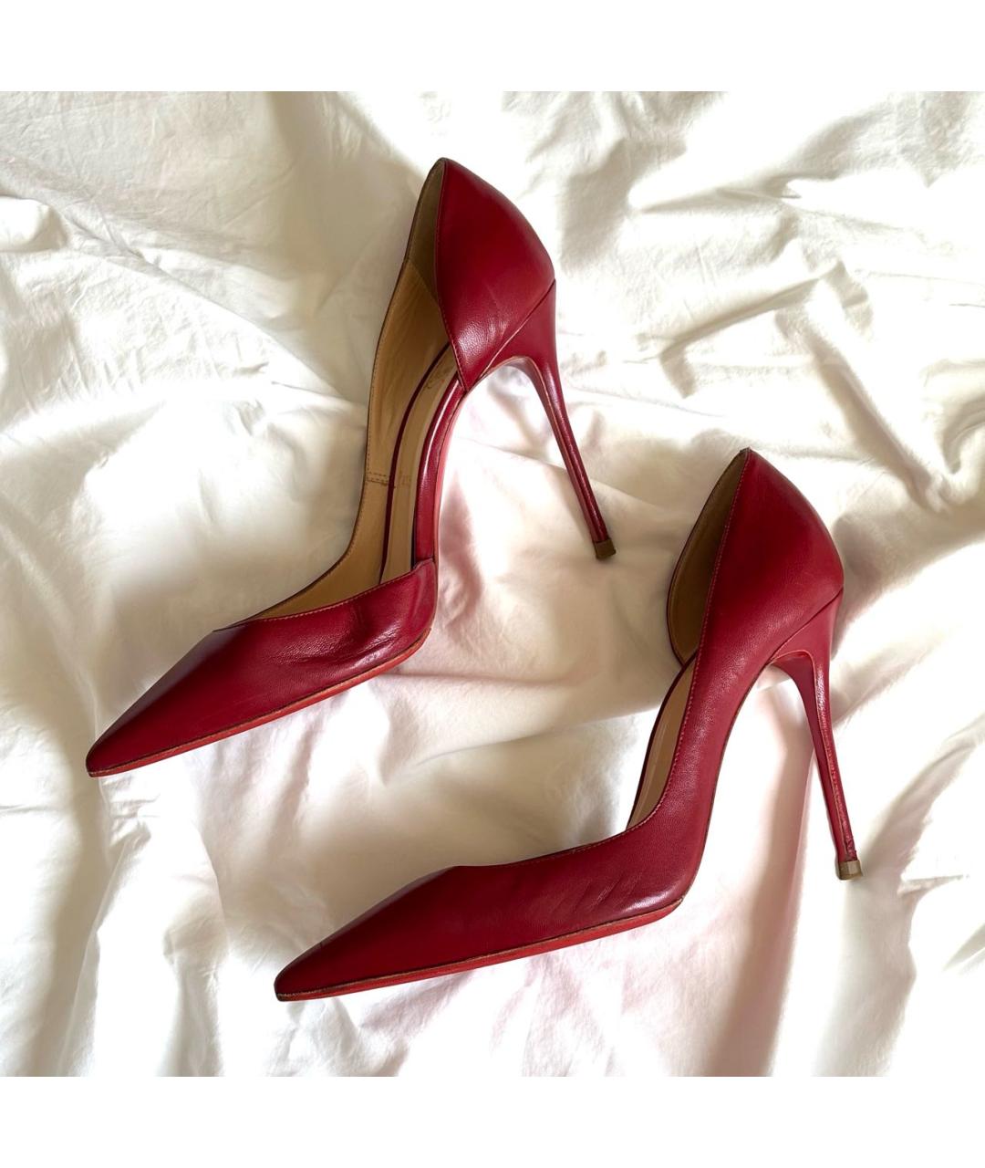 CHRISTIAN LOUBOUTIN Красные кожаные туфли, фото 9