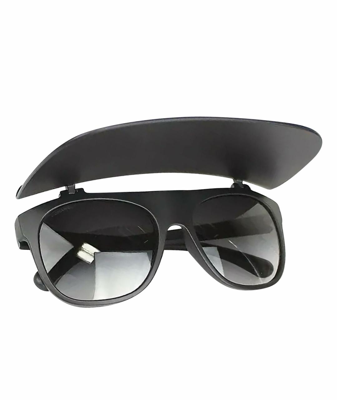 CHANEL Черные пластиковые солнцезащитные очки, фото 1