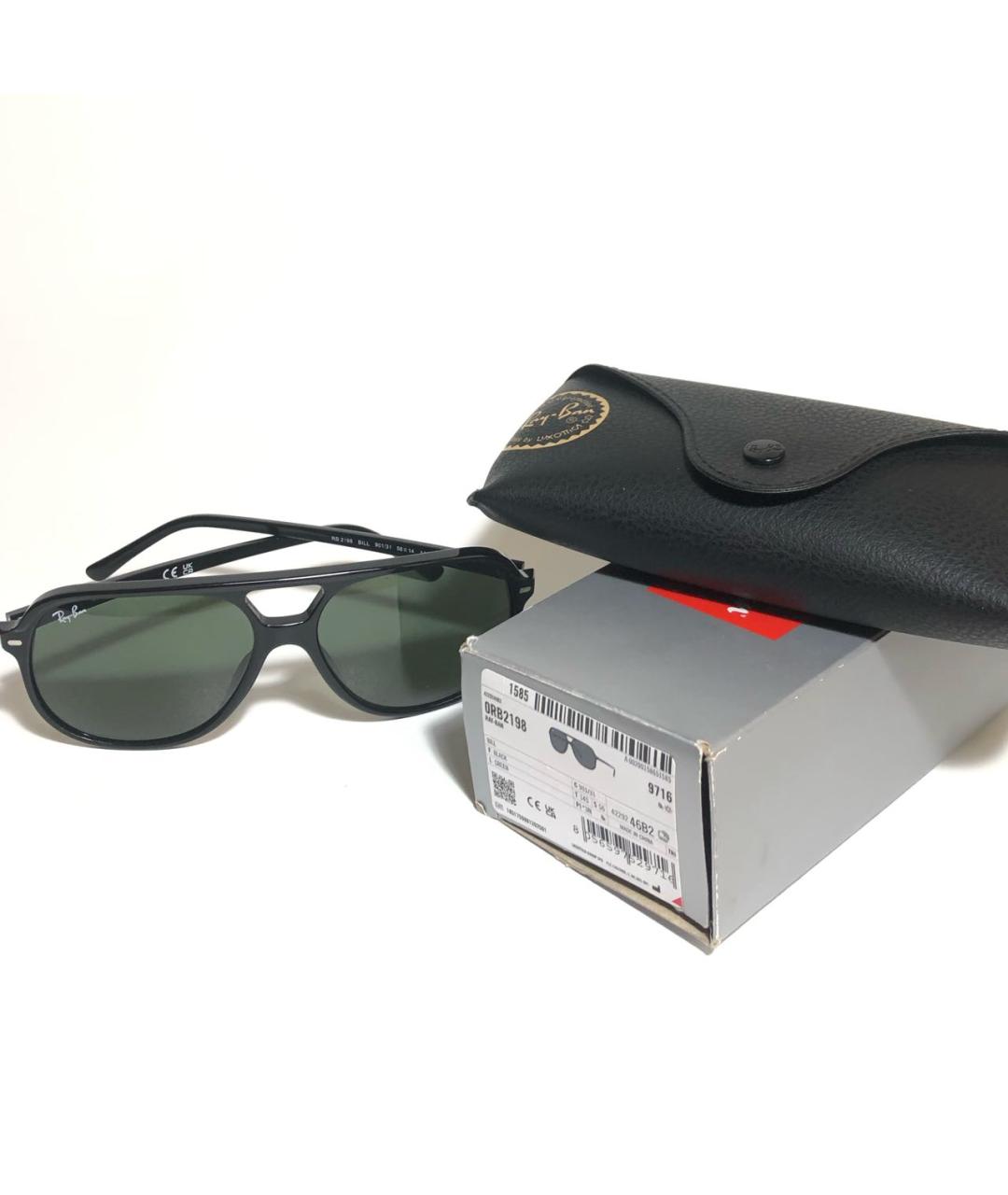RAY BAN Черные пластиковые солнцезащитные очки, фото 5