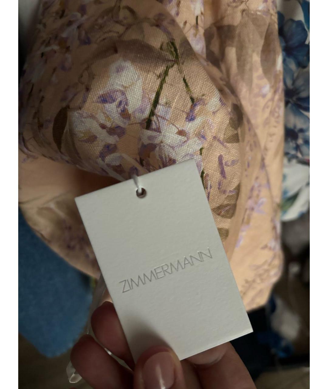 ZIMMERMANN Бежевое льняное повседневное платье, фото 3
