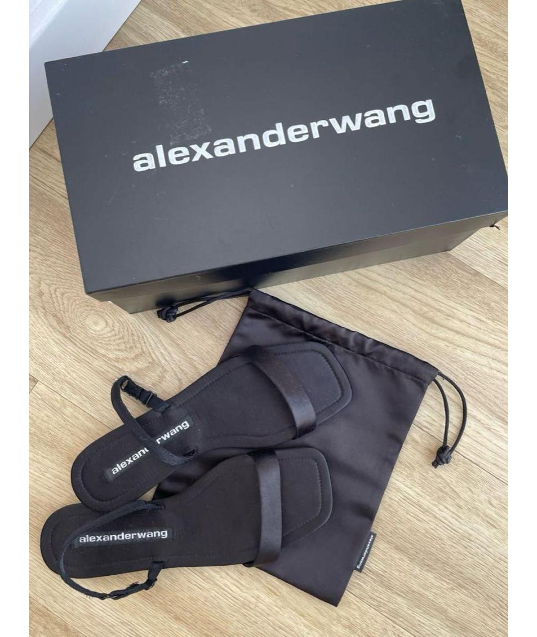 ALEXANDER WANG Черные текстильные босоножки, фото 3