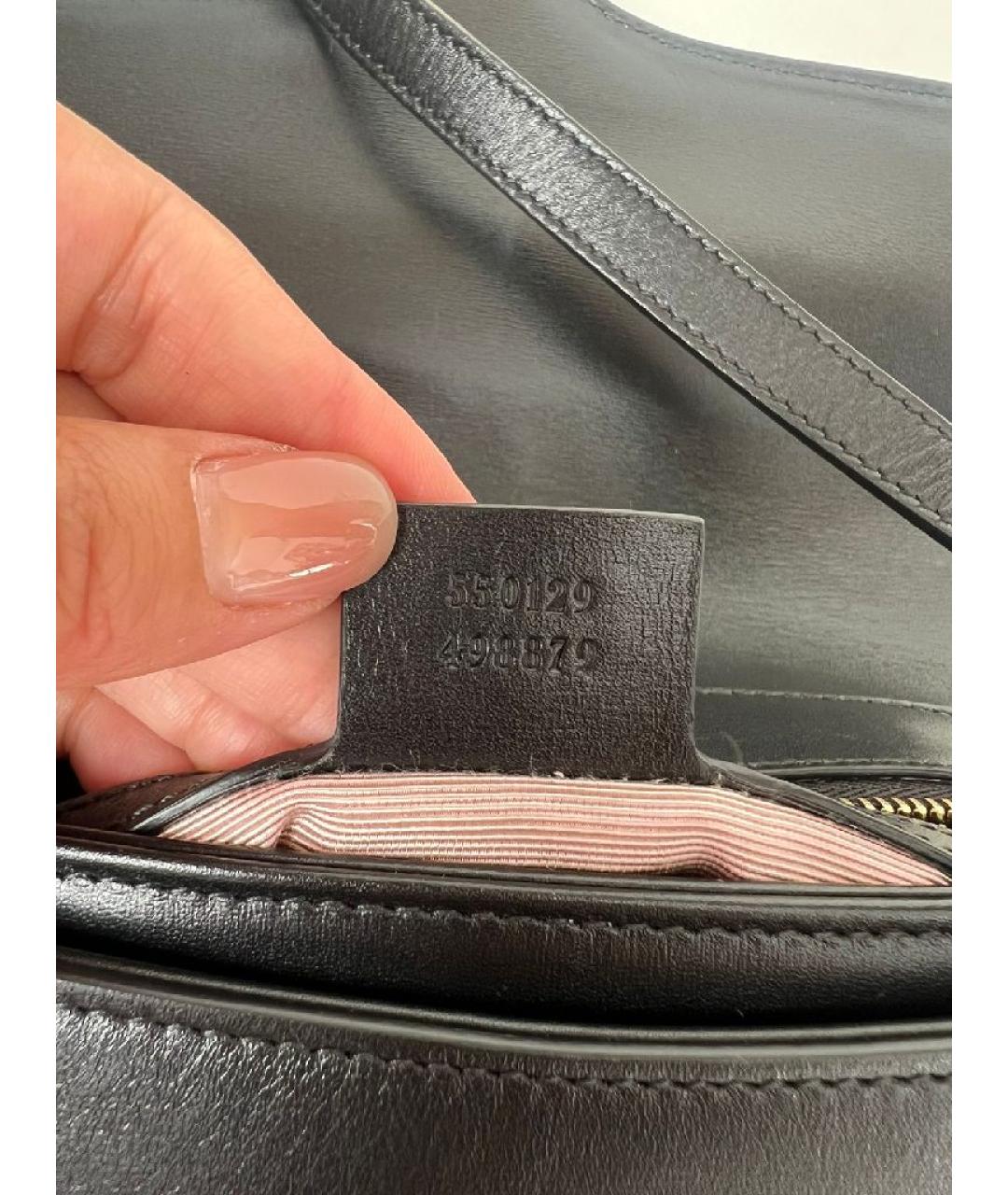 GUCCI Черная кожаная сумка через плечо, фото 6