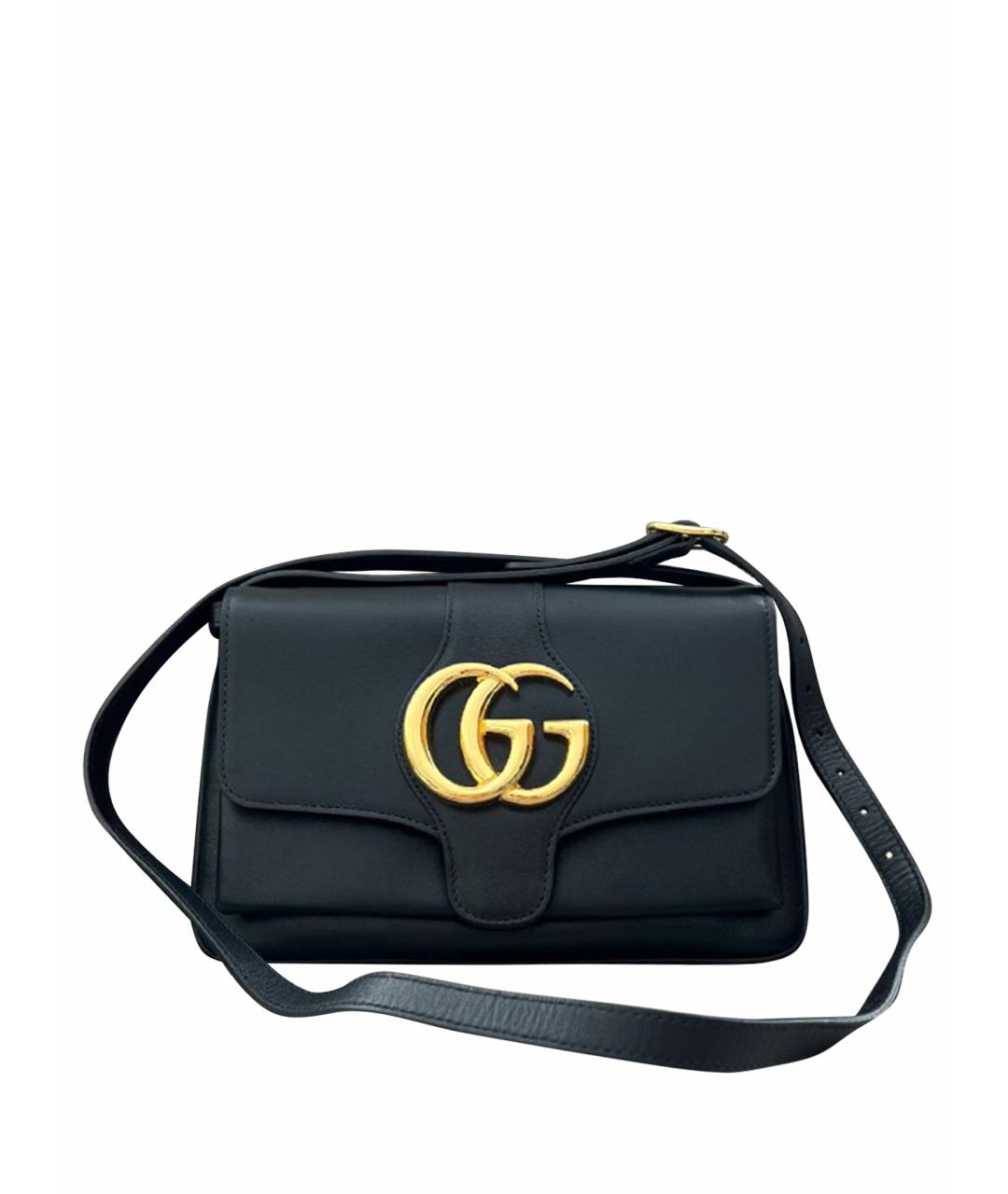 GUCCI Черная кожаная сумка через плечо, фото 1