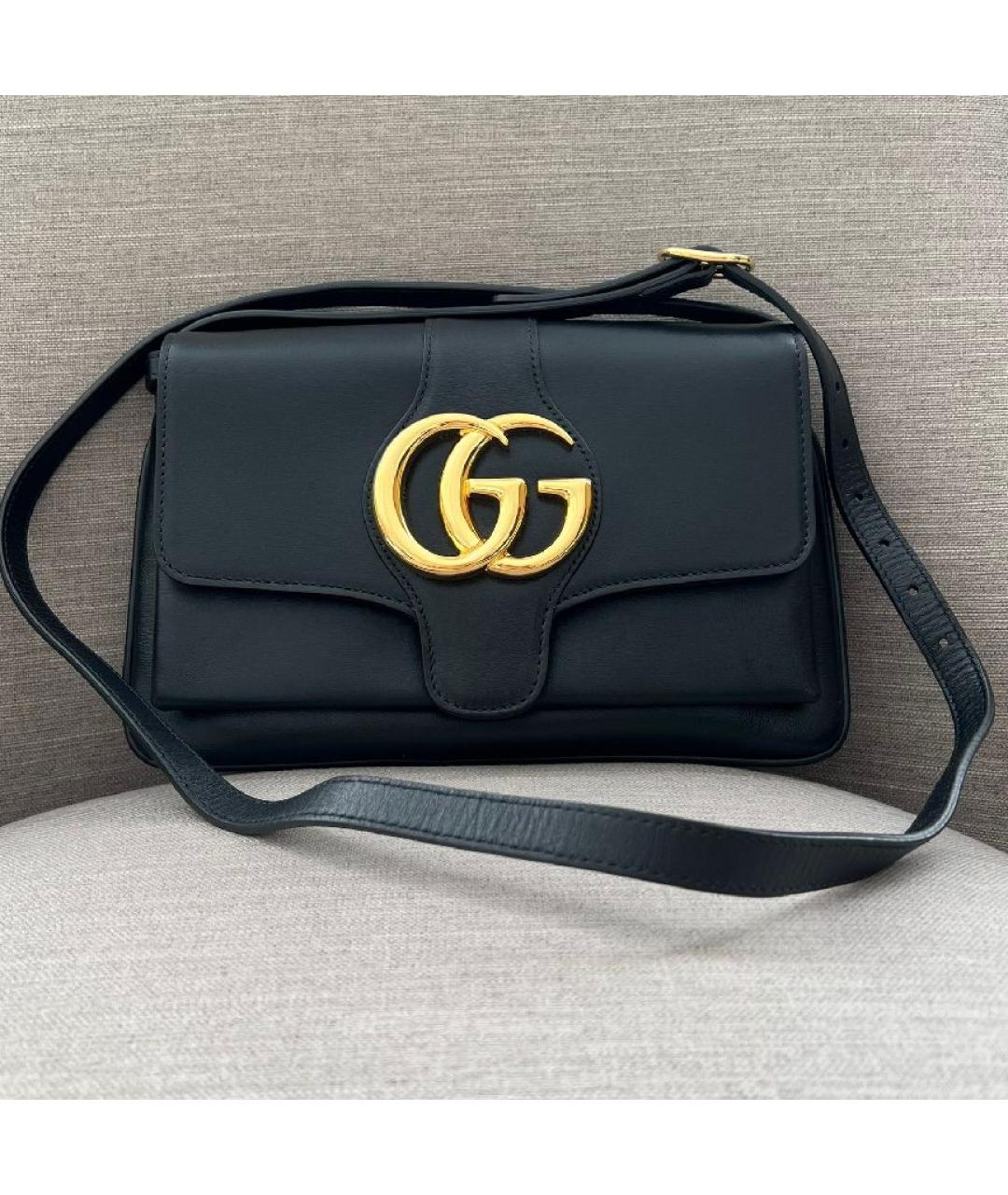 GUCCI Черная кожаная сумка через плечо, фото 10