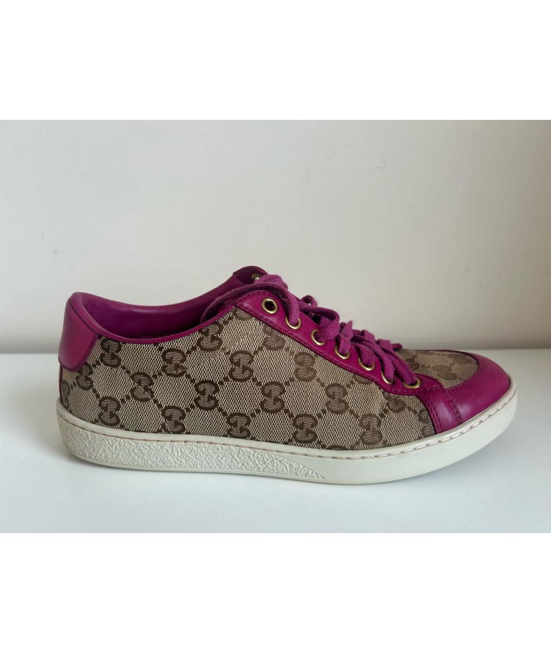 GUCCI Фуксия текстильные кеды, фото 8