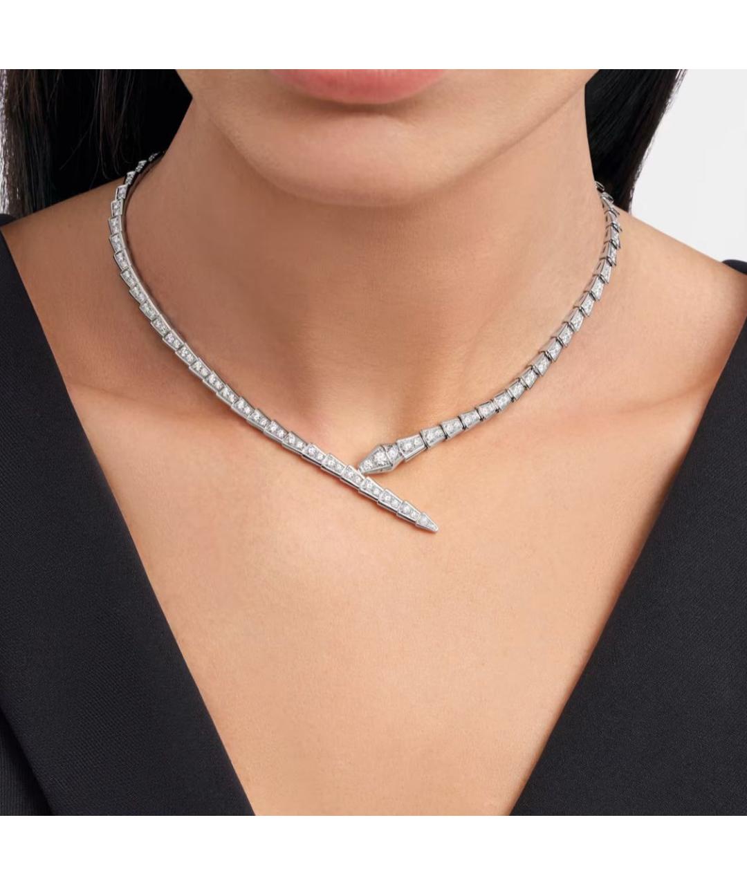 BVLGARI Серебряное колье из белого золота, фото 3