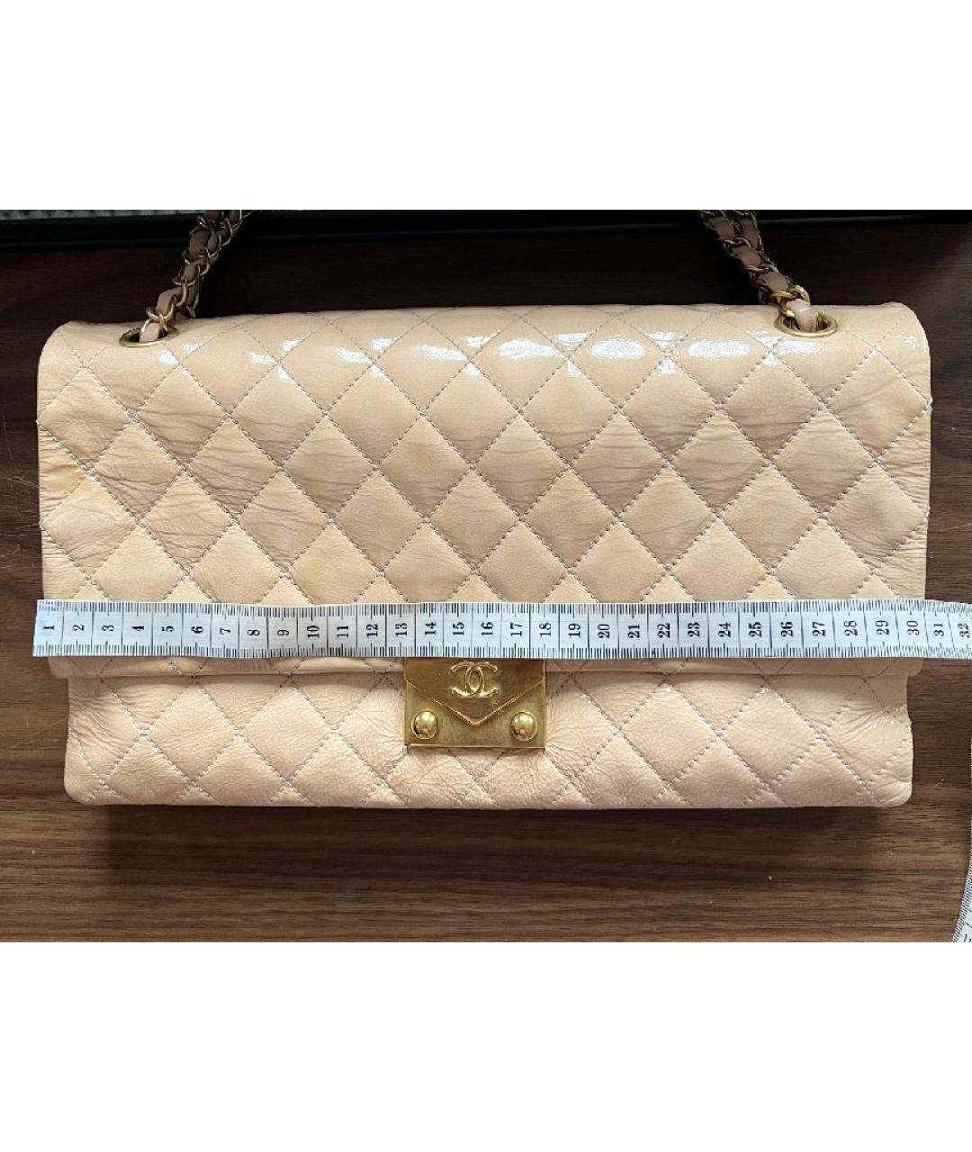 CHANEL Горчичная кожаная сумка через плечо, фото 9