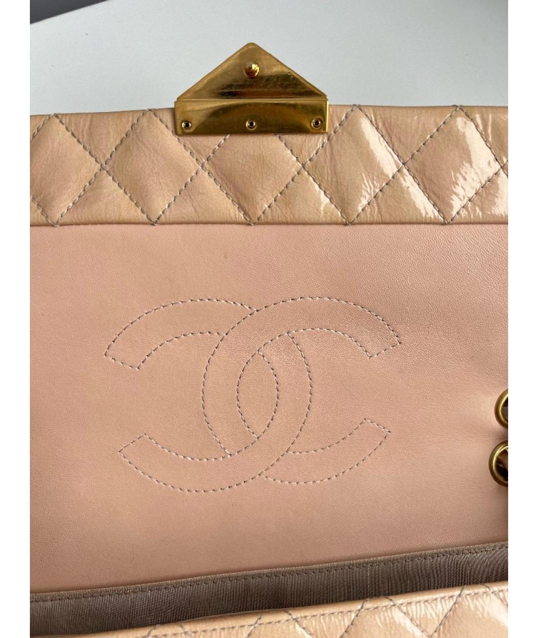 CHANEL Горчичная кожаная сумка через плечо, фото 4
