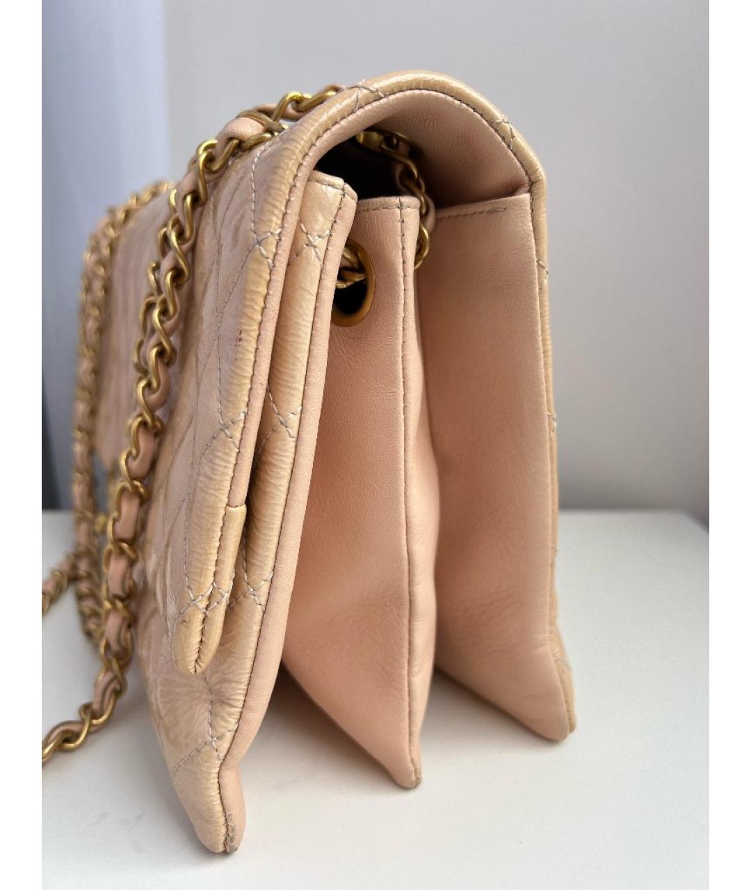 CHANEL Горчичная кожаная сумка через плечо, фото 2
