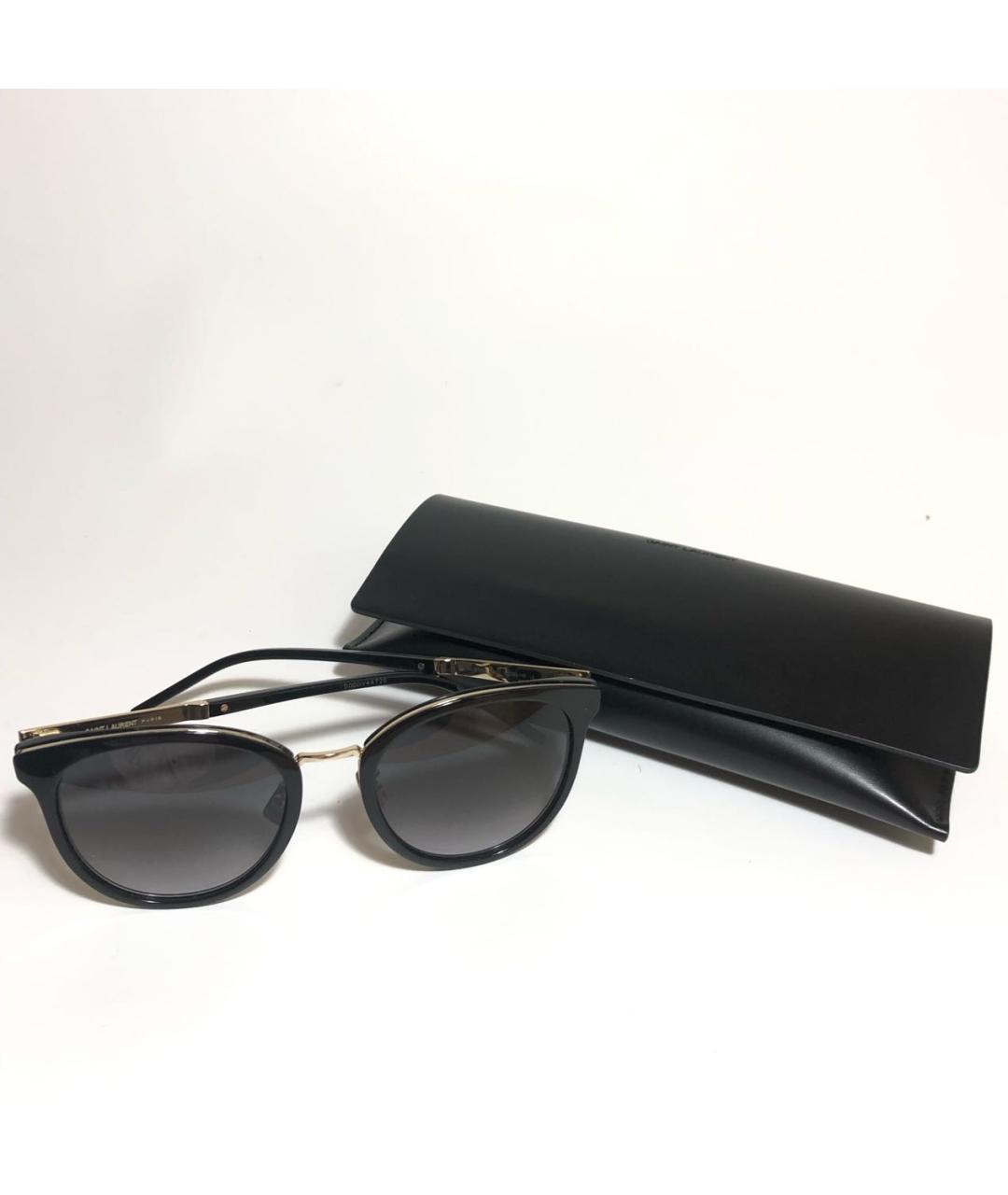 SAINT LAURENT Черные пластиковые солнцезащитные очки, фото 5