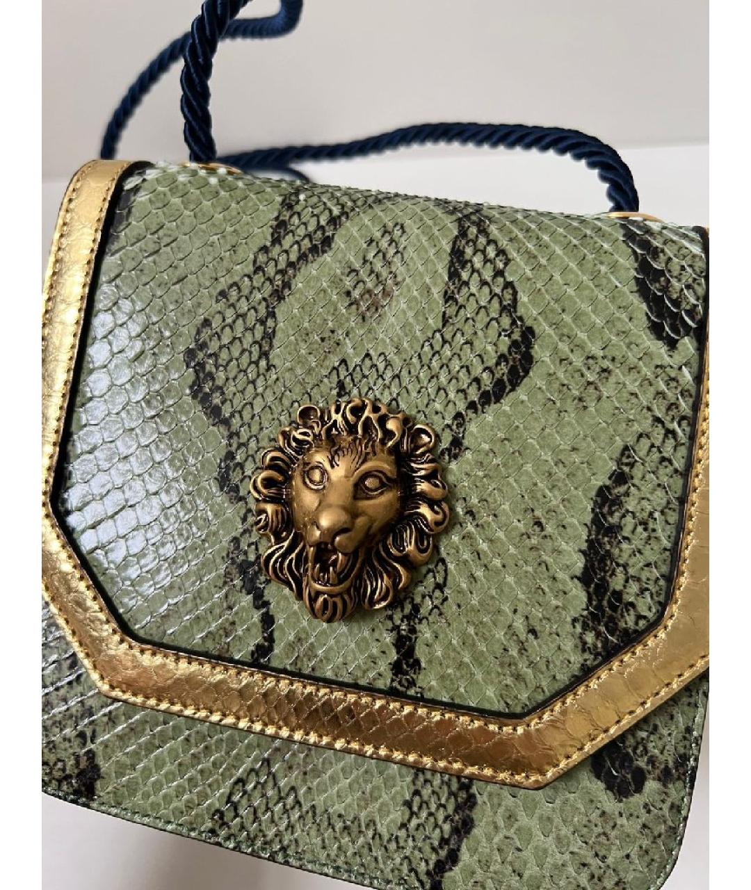 GUCCI Зеленая кожаная сумка с короткими ручками, фото 2