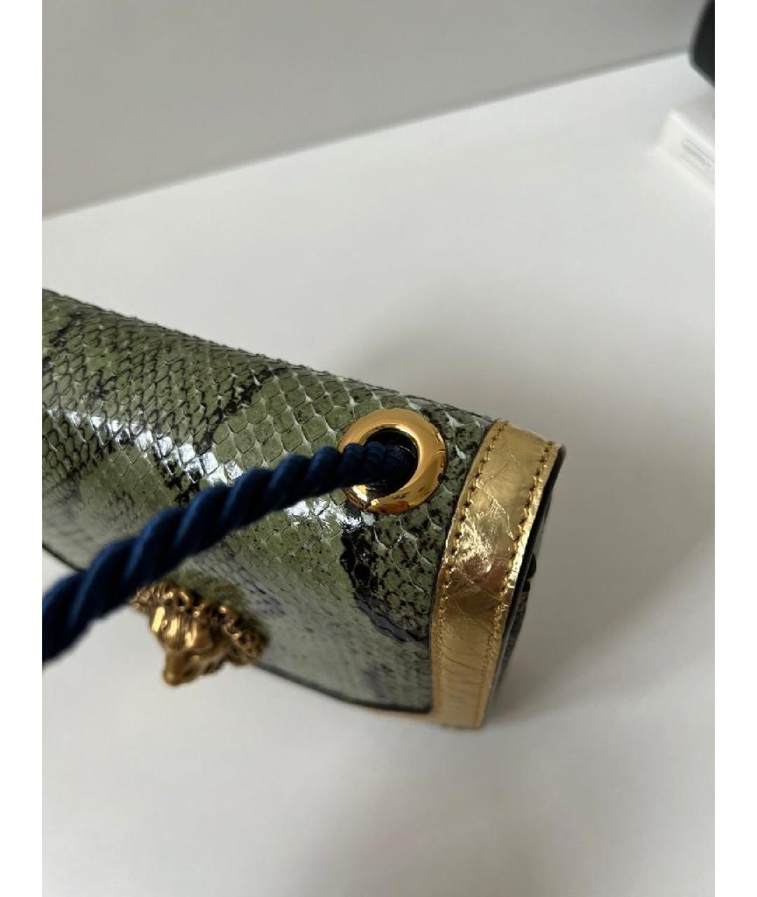 GUCCI Зеленая кожаная сумка с короткими ручками, фото 9