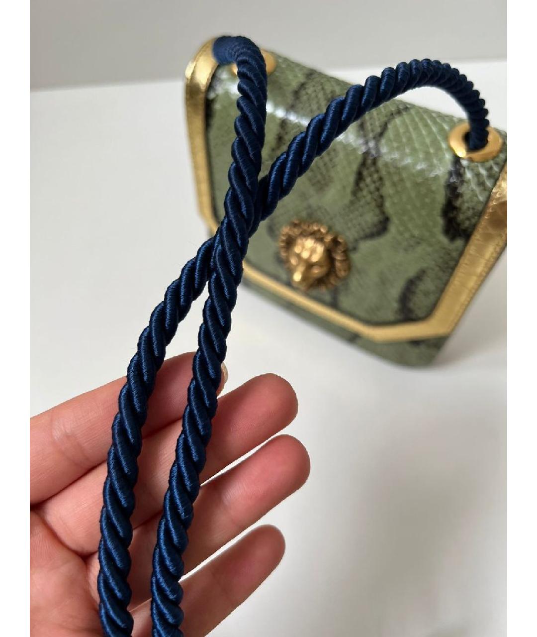 GUCCI Зеленая кожаная сумка с короткими ручками, фото 8