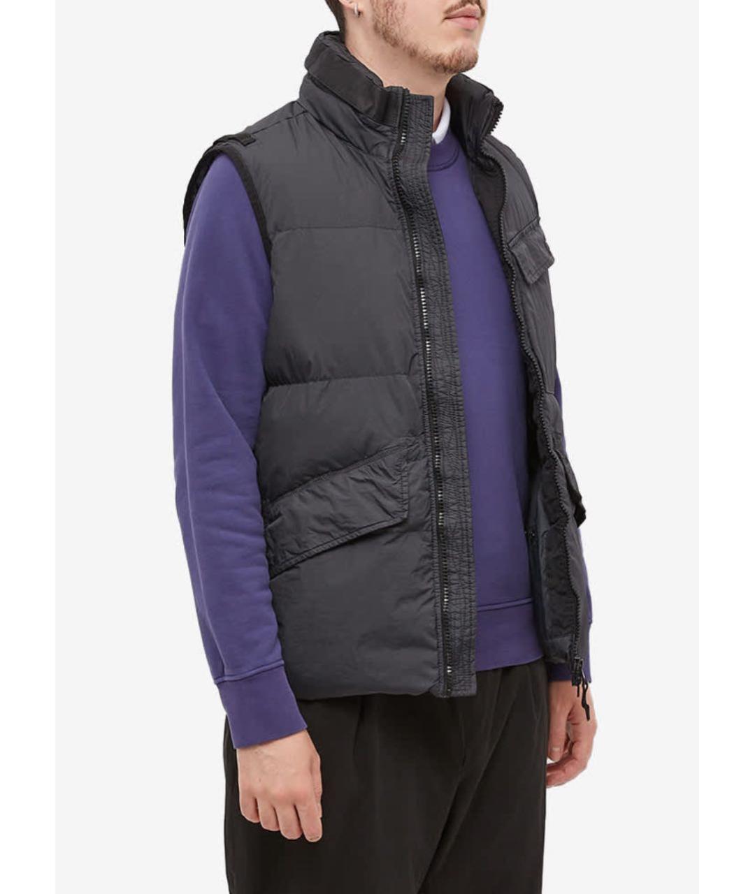 STONE ISLAND Черный жилет, фото 2