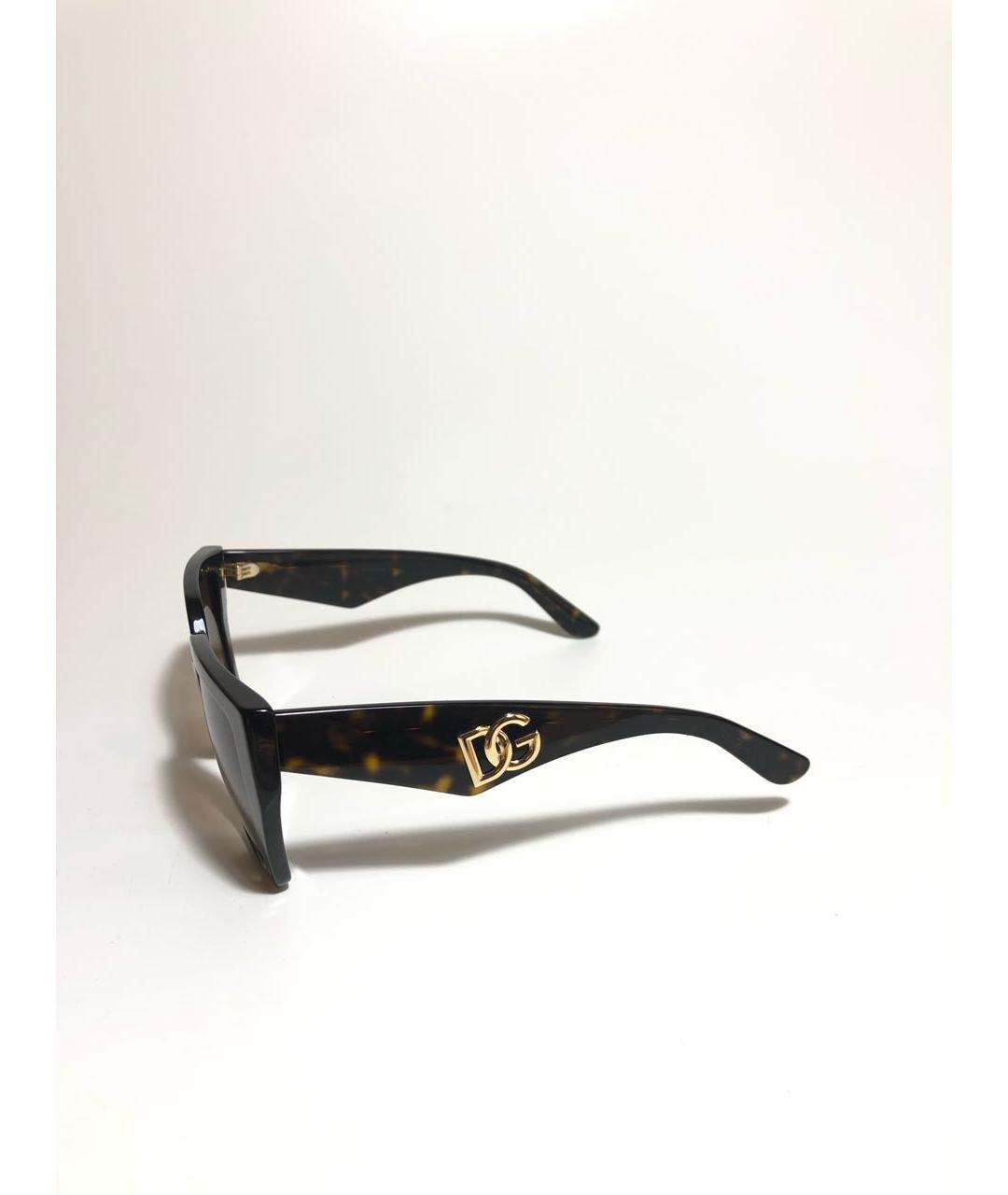 DOLCE&GABBANA Коричневые пластиковые солнцезащитные очки, фото 2