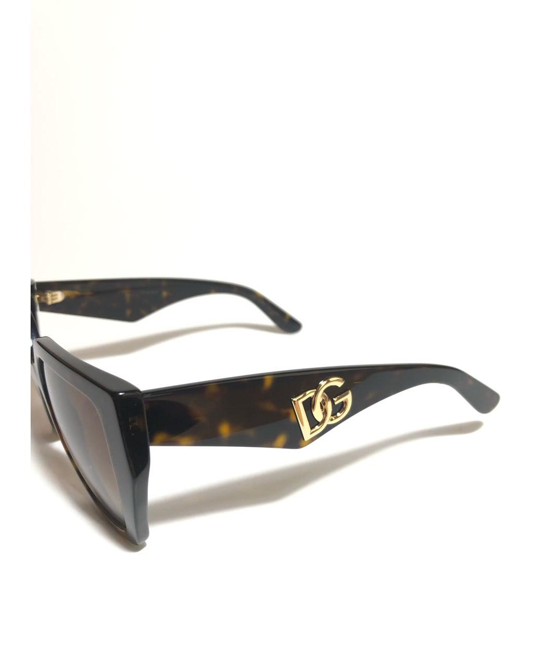 DOLCE&GABBANA Коричневые пластиковые солнцезащитные очки, фото 3