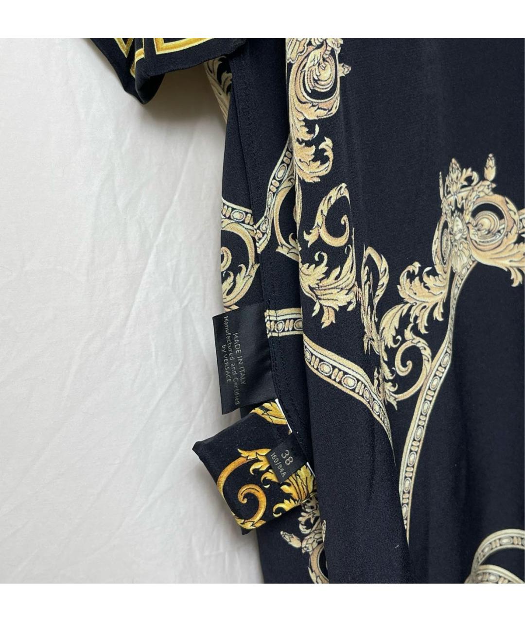 VERSACE Черная шелковая блузы, фото 3