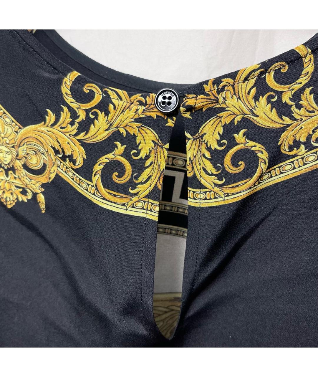 VERSACE Черная шелковая блузы, фото 6