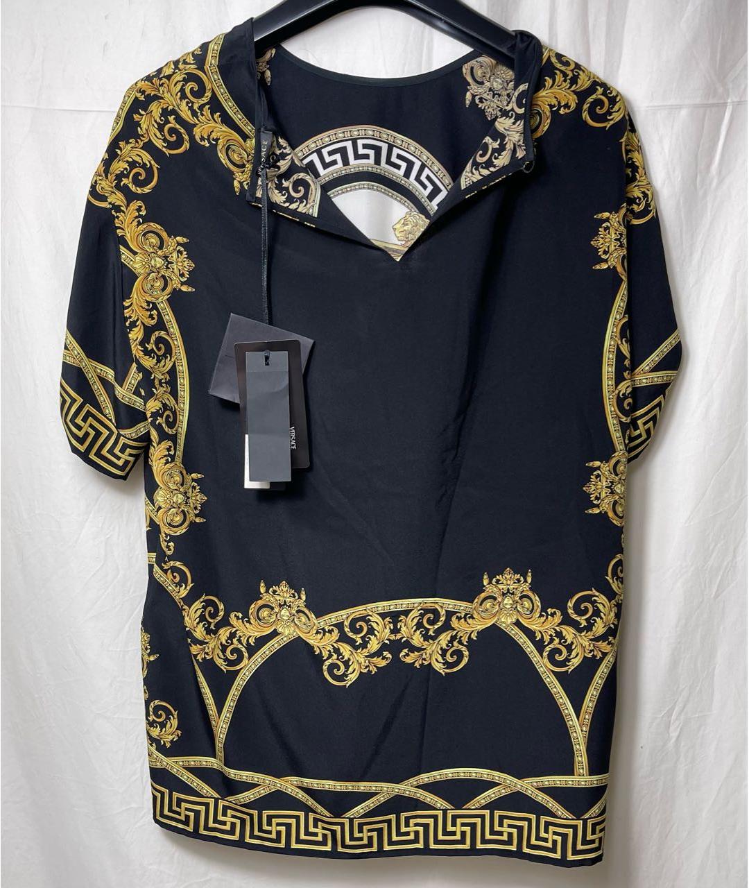 VERSACE Черная шелковая блузы, фото 2