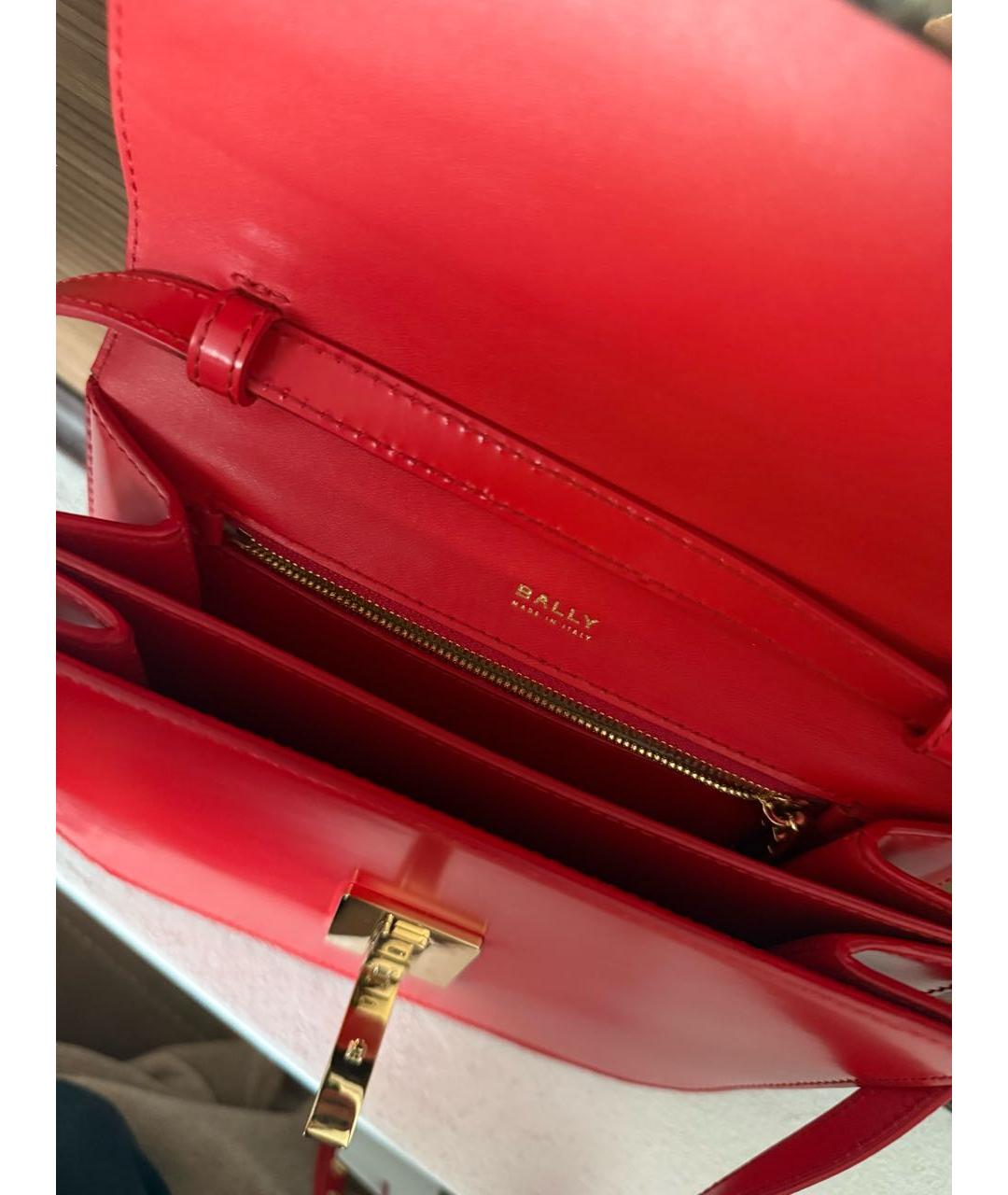 BALLY Красная кожаная сумка тоут, фото 4