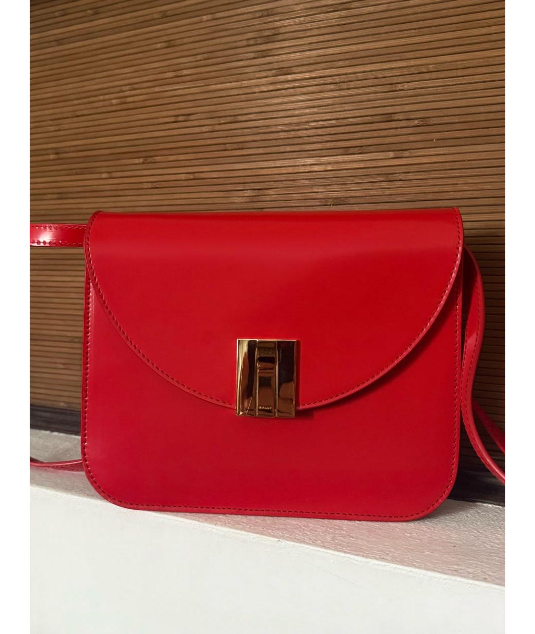 BALLY Красная кожаная сумка тоут, фото 7