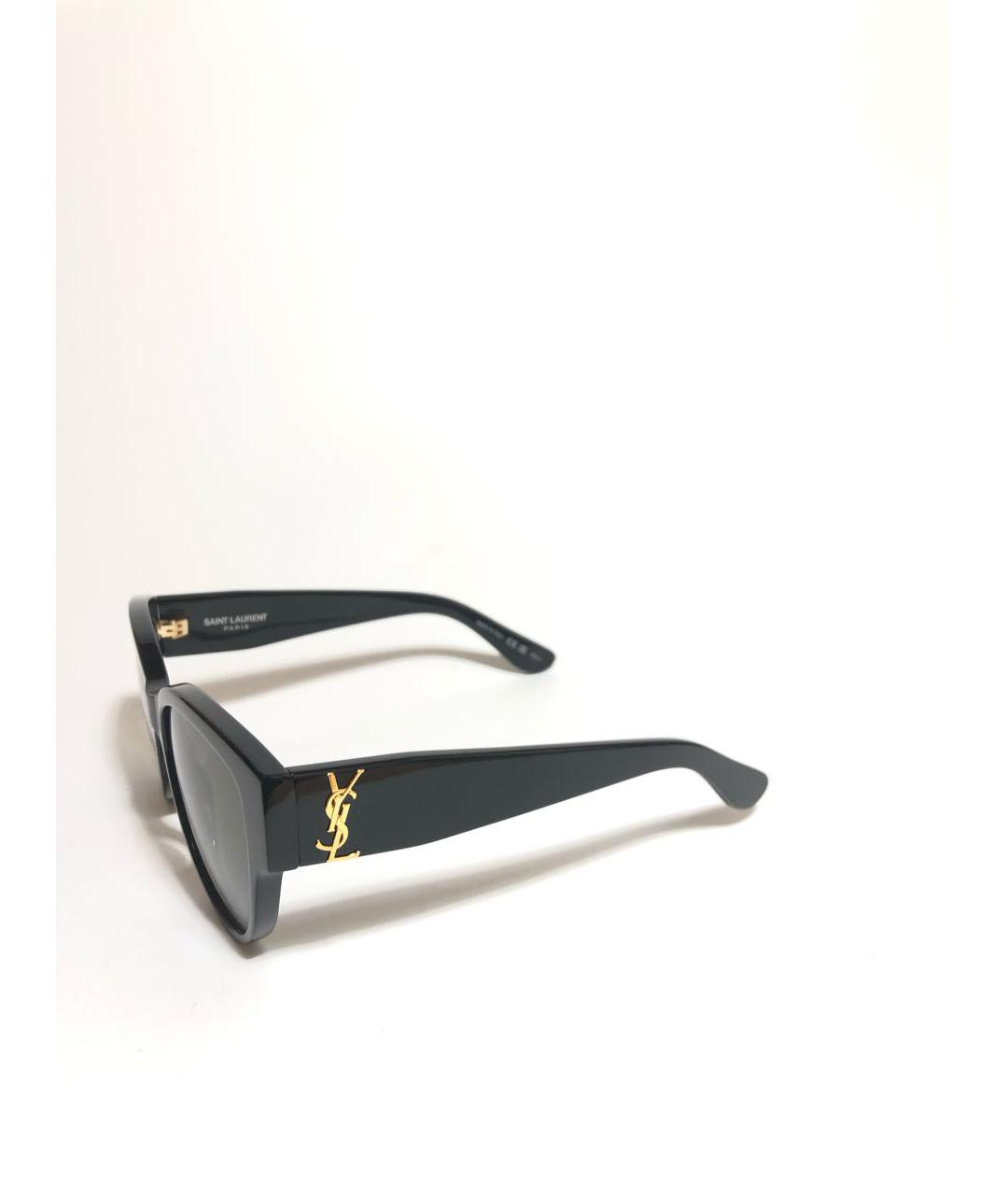 SAINT LAURENT Черные пластиковые солнцезащитные очки, фото 2