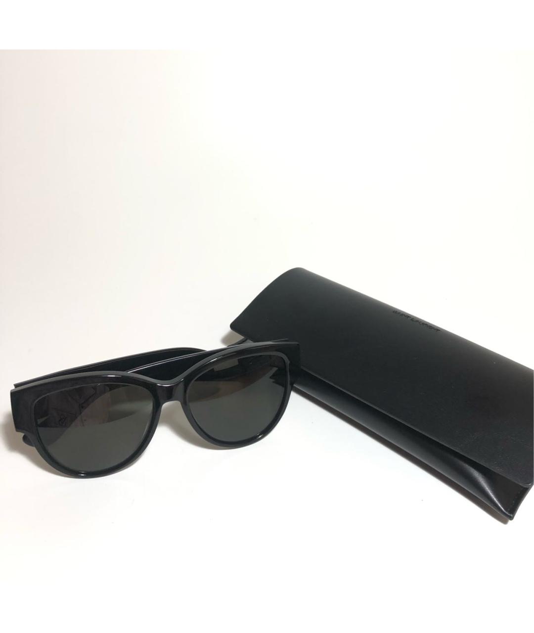 SAINT LAURENT Черные пластиковые солнцезащитные очки, фото 5