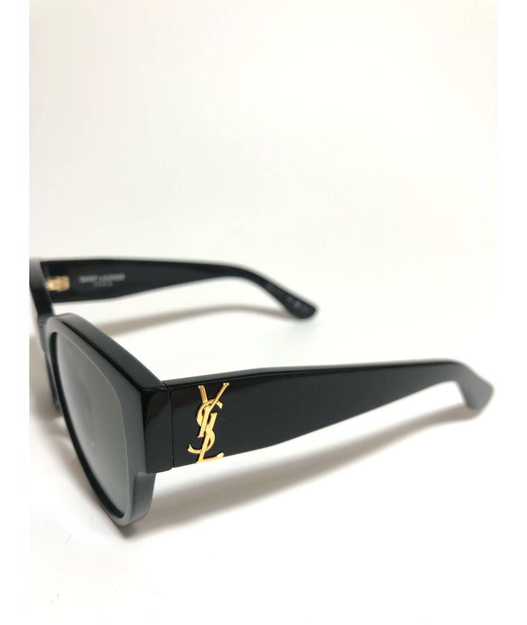 SAINT LAURENT Черные пластиковые солнцезащитные очки, фото 3