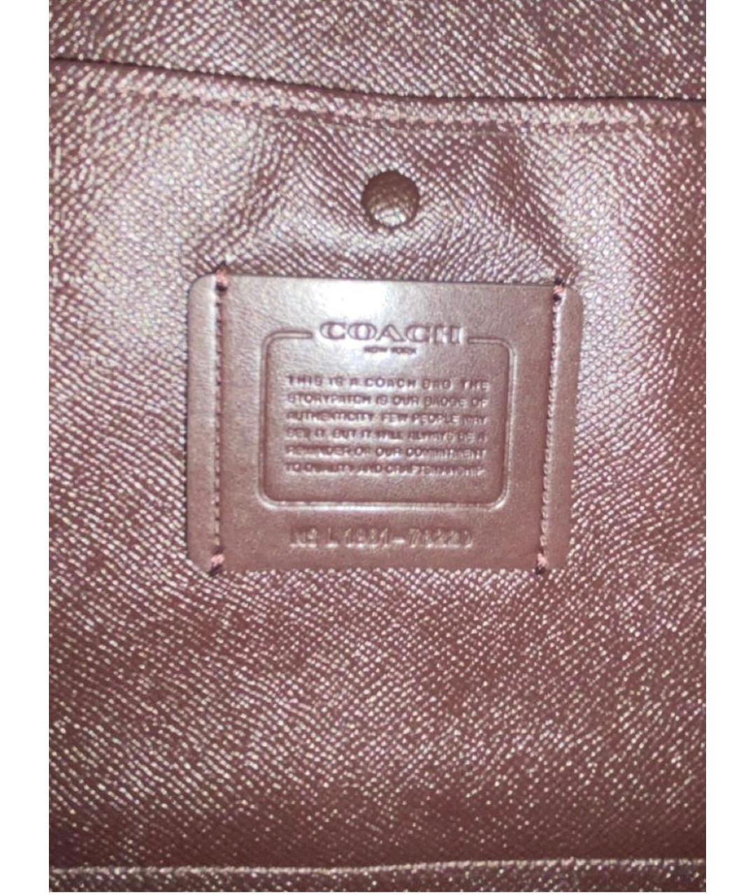 COACH Бежевая кожаная сумка тоут, фото 5