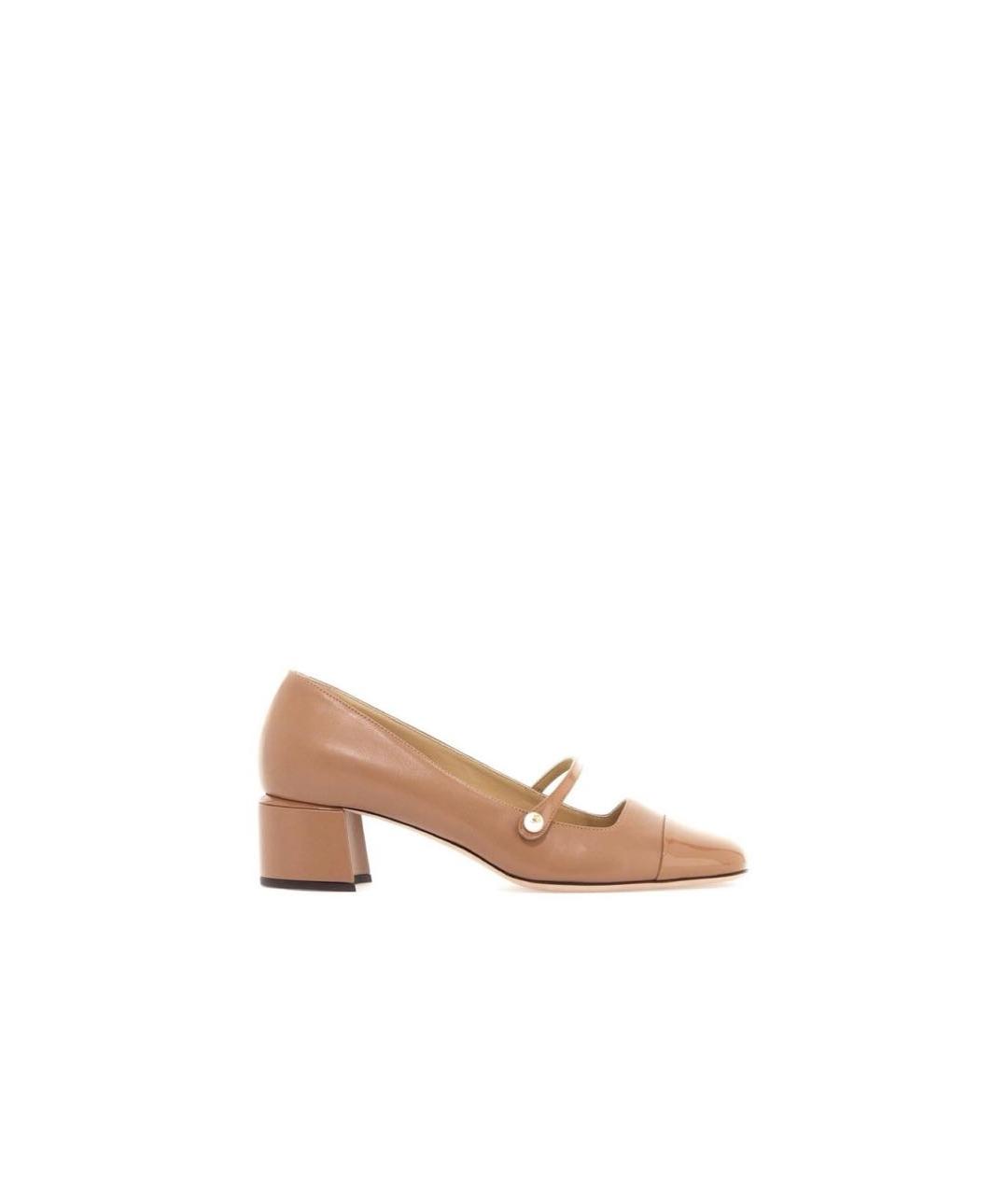 JIMMY CHOO Бежевые кожаные туфли, фото 7