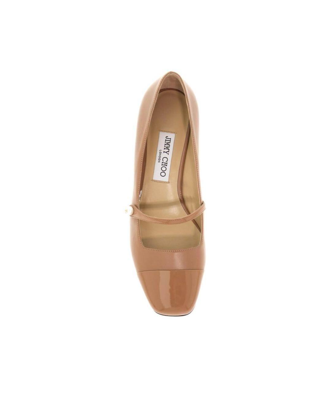 JIMMY CHOO Бежевые кожаные туфли, фото 2