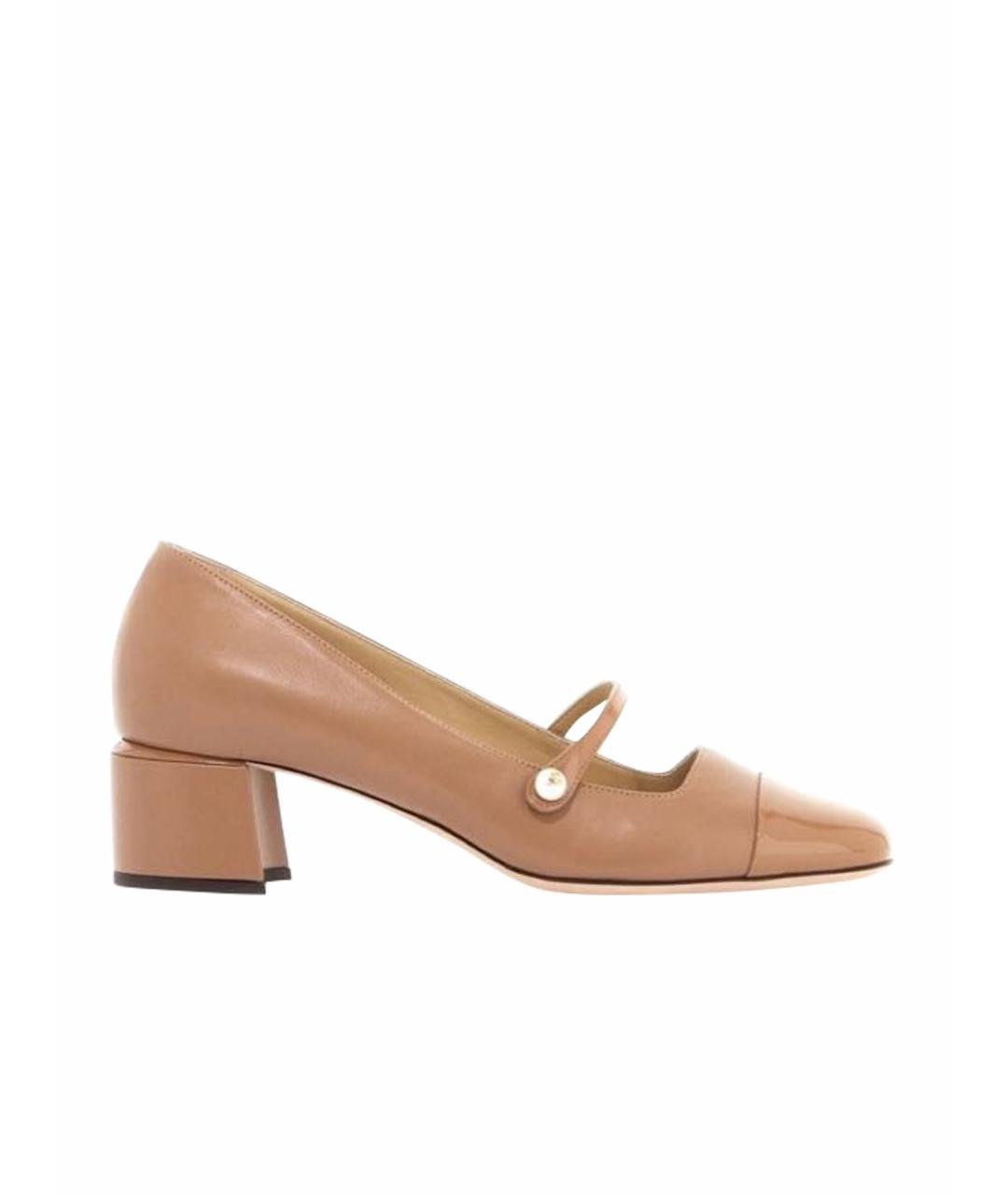JIMMY CHOO Бежевые кожаные туфли, фото 1