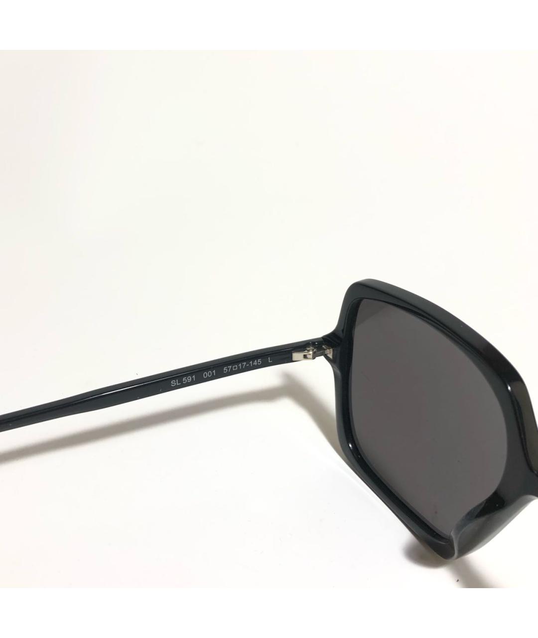 SAINT LAURENT Черные пластиковые солнцезащитные очки, фото 4