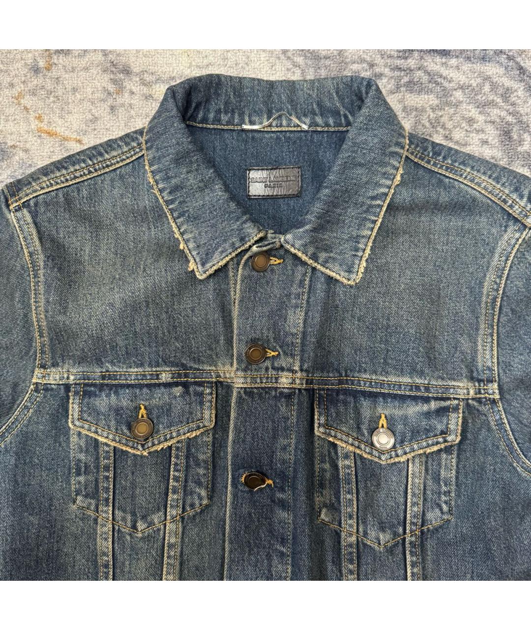 SAINT LAURENT Синяя деним куртка, фото 3