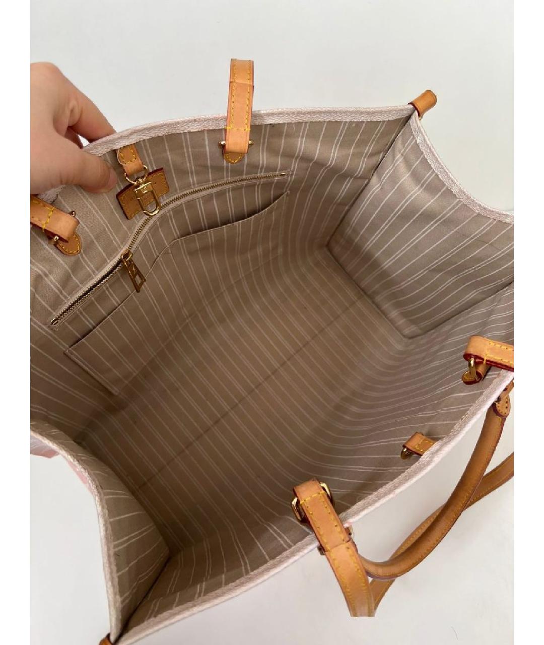 LOUIS VUITTON Коралловая кожаная сумка с короткими ручками, фото 4