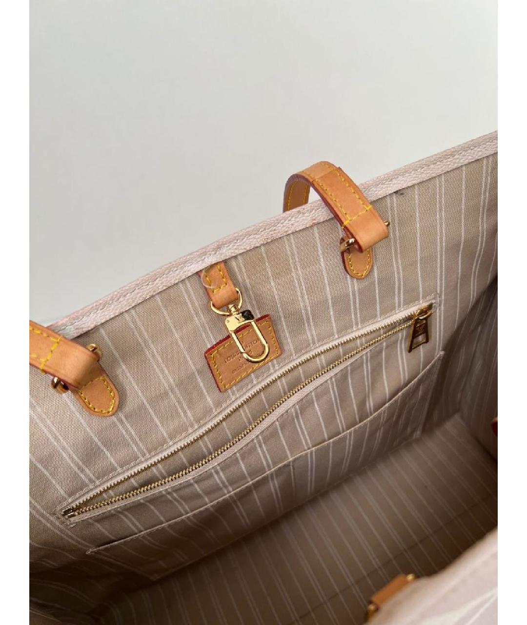 LOUIS VUITTON Коралловая кожаная сумка с короткими ручками, фото 6