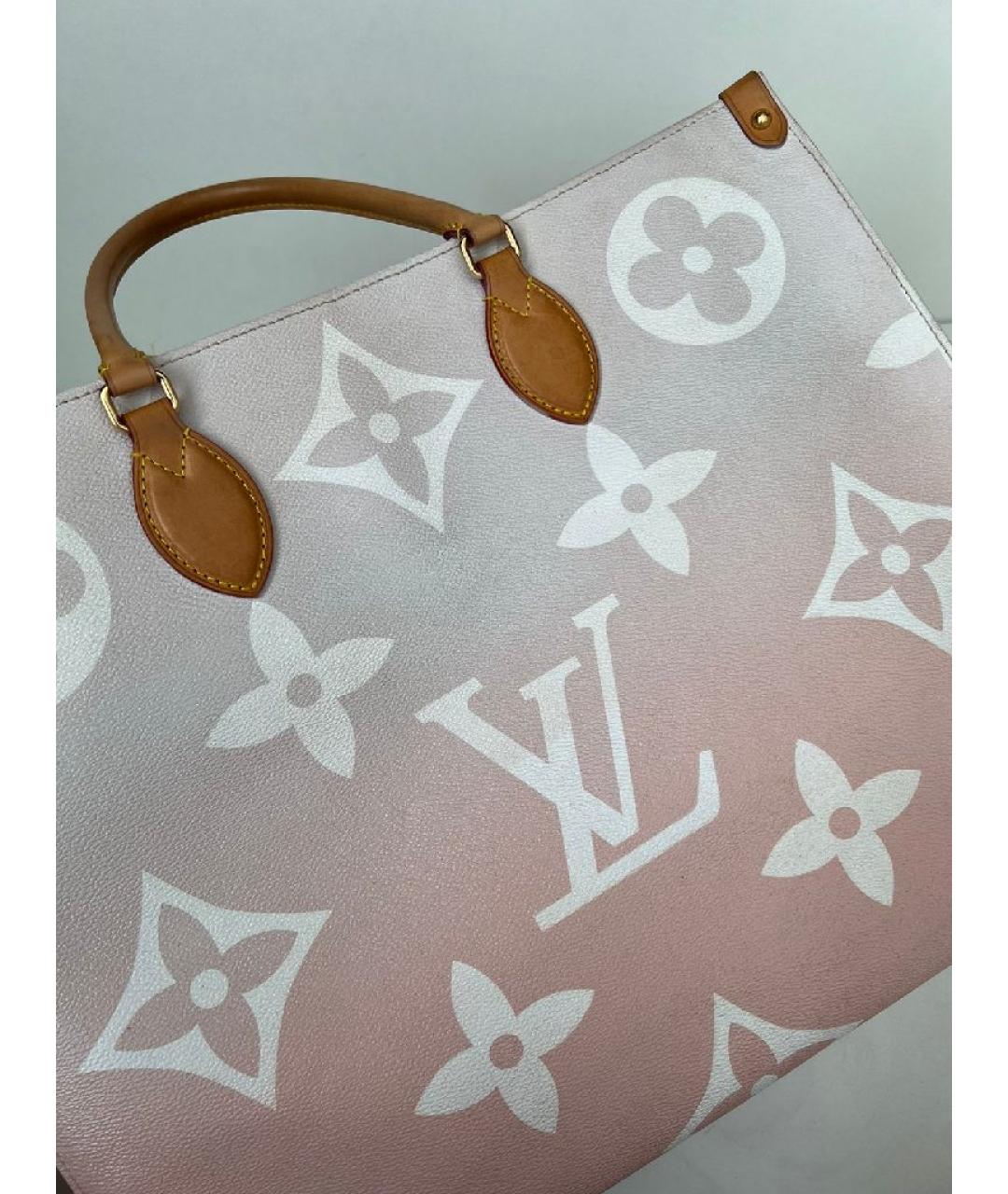 LOUIS VUITTON Коралловая кожаная сумка с короткими ручками, фото 3