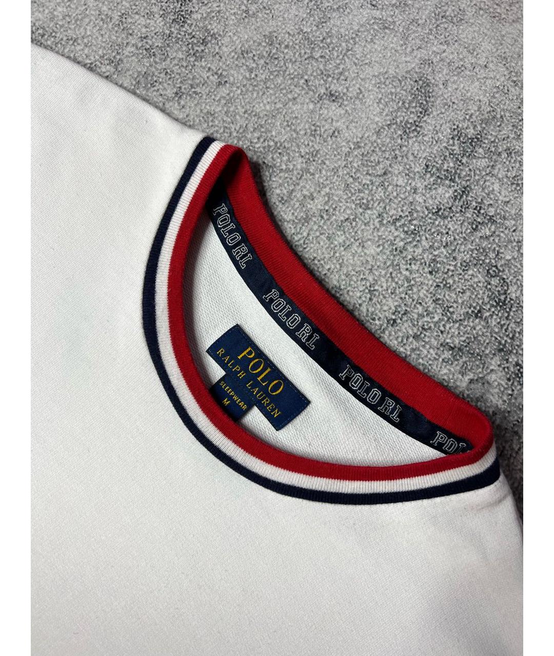 RALPH LAUREN Белая хлопко-полиэстеровая футболка, фото 4
