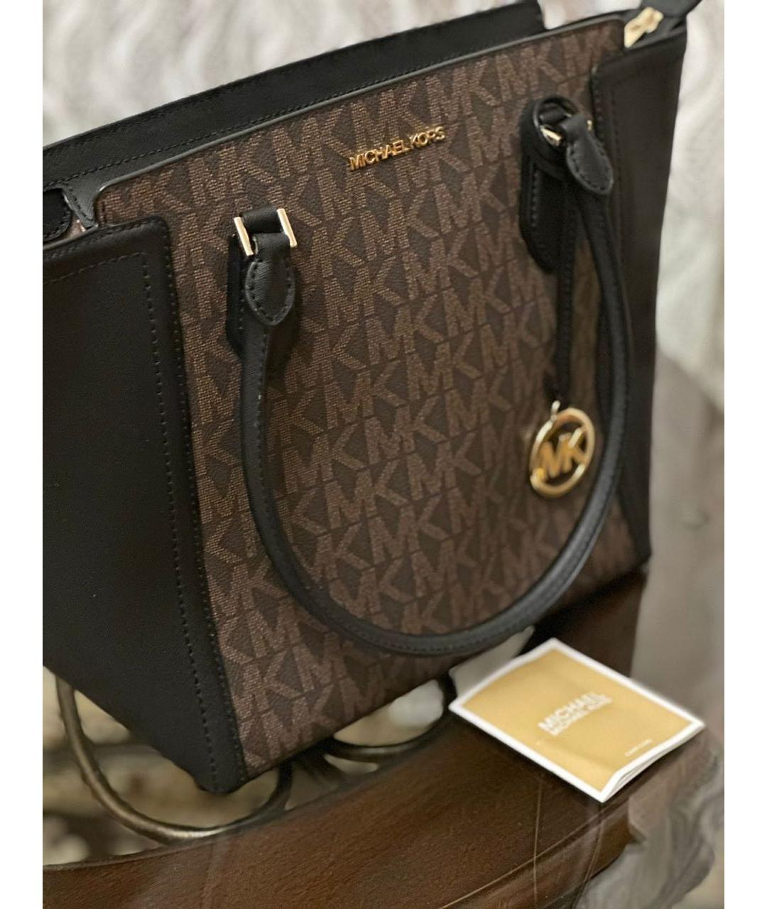 MICHAEL KORS Коричневая кожаная сумка тоут, фото 2
